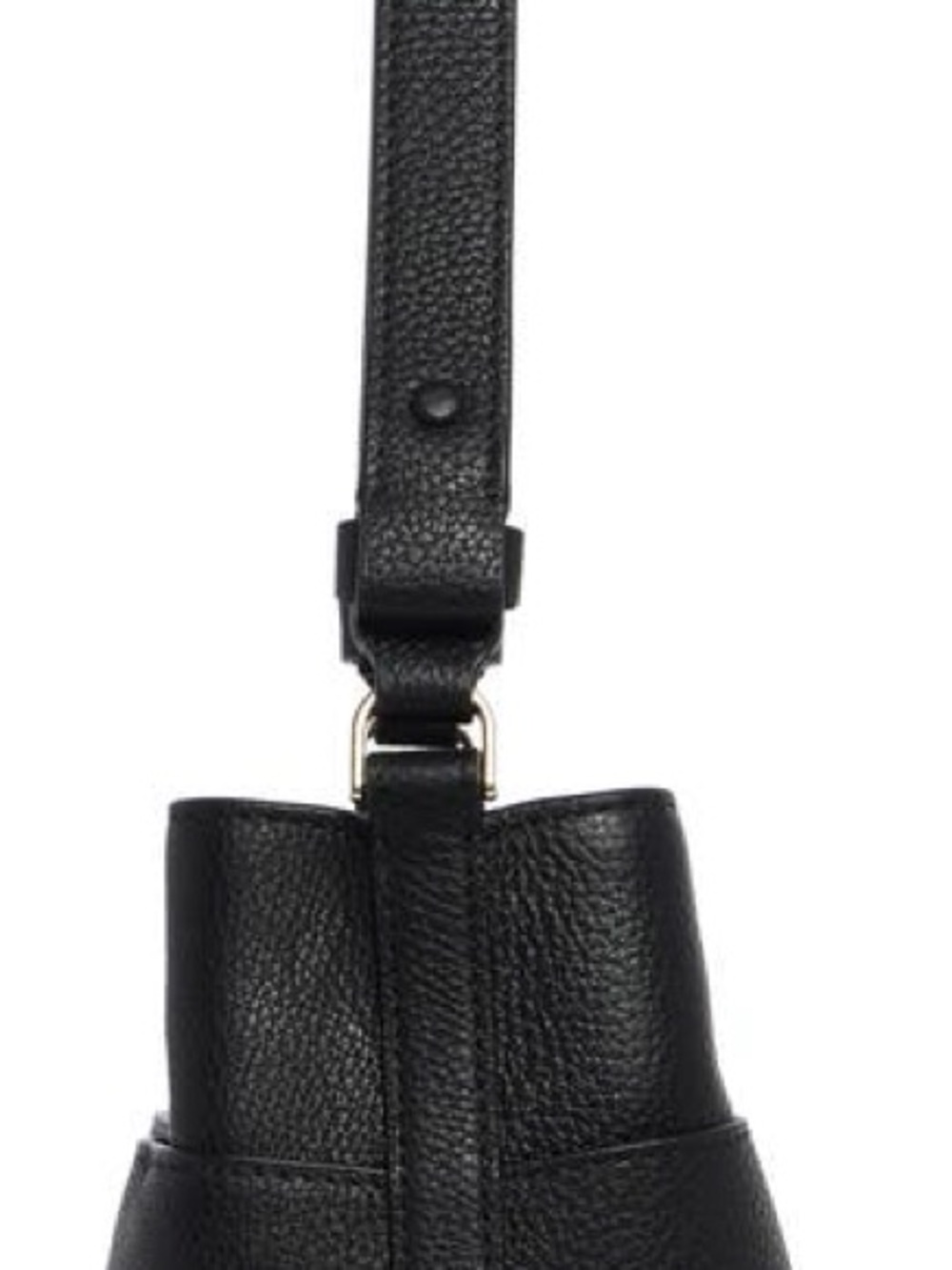 Kate Spade Leila Black Pebbled Leather Adjustable Strap Crossbody Bucket Bag NEW - Picture 6 of 8